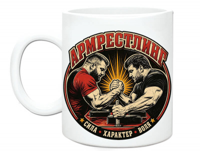 Кружка керамическая "Армрестлинг" - SU147